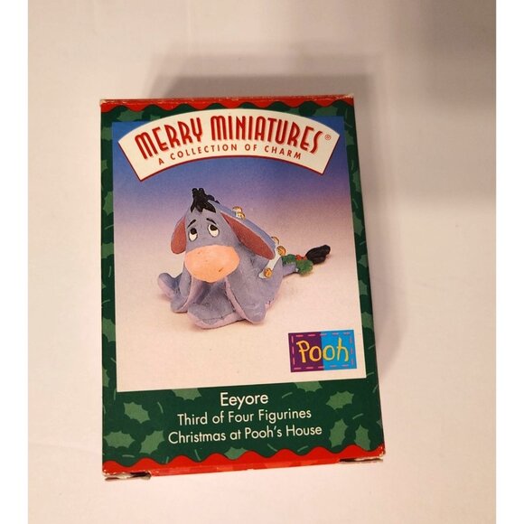 Vintage Set of 3 Winnie the Pooh Merry Miniatures Piglet Tigger Eeyore Christmas - Picture 3 of 3